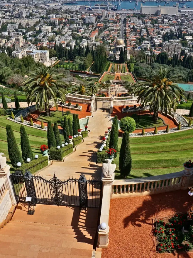 bahai garden city view of haifa visit israel 